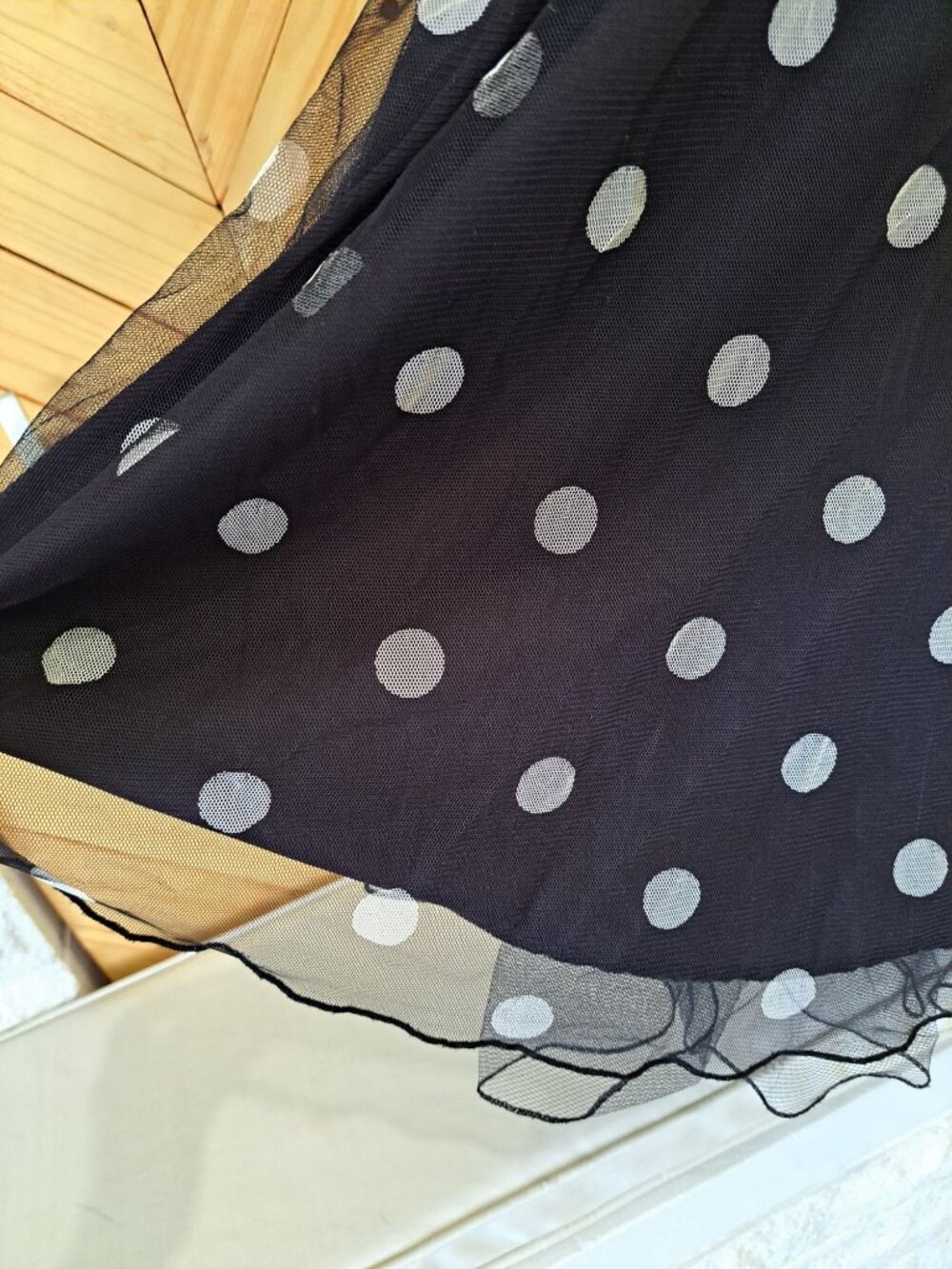 Vtg Ruby Rox Black Polka Dot Halter Dress W/ White Flower Applique L Rockabilly - Picture 3 of 13